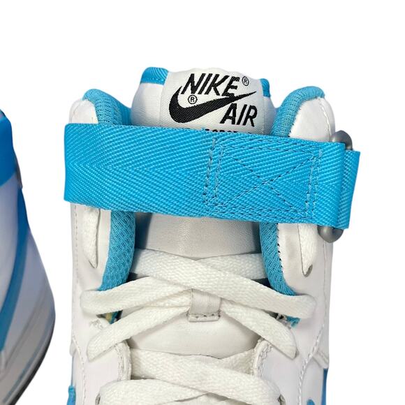 NIKE AIR FORCE ONE Men's CUSTOM SHOES Nike ID 444754-992 White Blue Size 12 - Picture 7 of 9